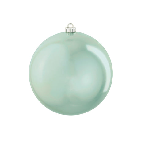 Stor blank mintgrön julgranskula 25 cm i diameter i återvunnen plast