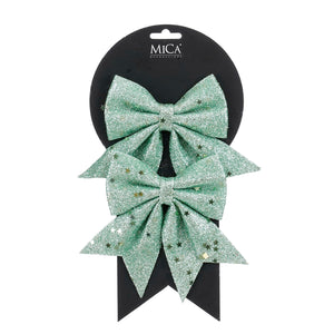 Mintgröna rosetter 12 cm breda, 2-pack