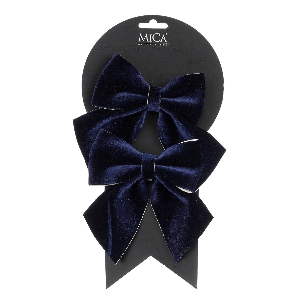 Rosetter i mörkblå, 12 cm breda, 2-pack för dekoration från Mica Decorations