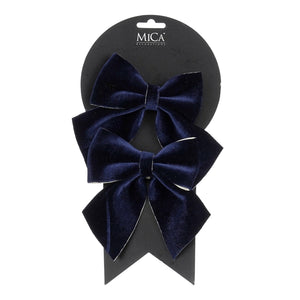 Rosetter i mörkblå, 12 cm breda, 2-pack för dekoration från Mica Decorations