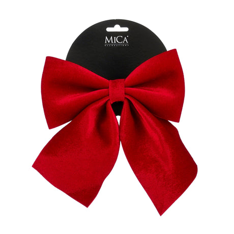 Rosett i mörkröd, 20 cm bred, för dekoration från Mica Decorations