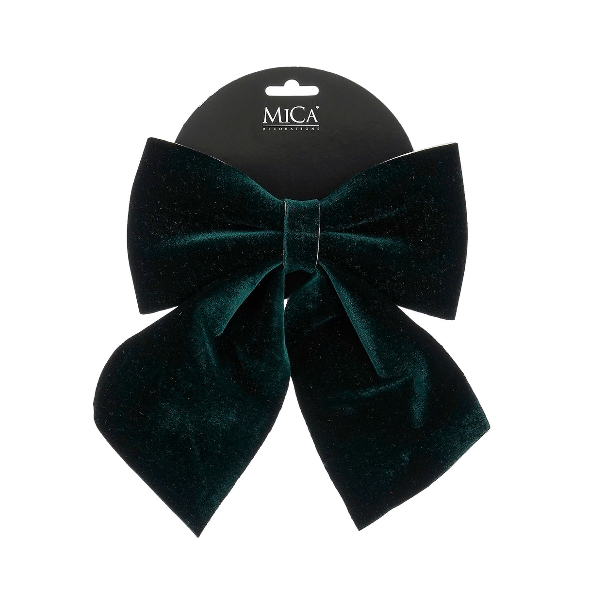 Sløjfe i mørkegrøn 20 cm bred til dekoration fra Mica Decorations