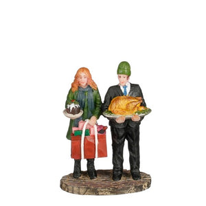 LuVille På vej til julemiddag. Figur til juleby.