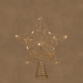 Toppstjärna med ljus i champagnefärgad metall, 25 cm hög från Luca Lighting
