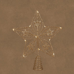 Toppstjärna med ljus i champagnefärgad metall, 30 cm hög från Luca Lighting
