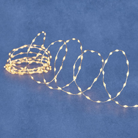 Wireljusslinga 2 meter med 20 LED-lampor i klassisk vit färg från Luca Lighting