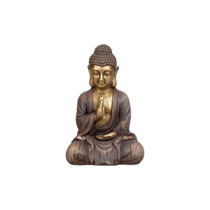 Buddha 45 cm høj brun & guldfarvet
