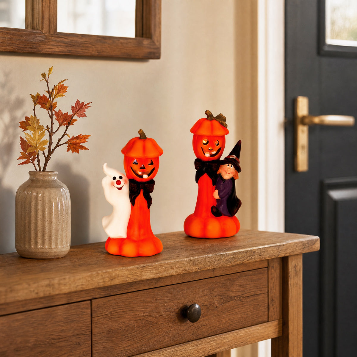 Halloween lykta med LED-ljus 21 cm