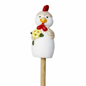 Krukkepind i keramik med høne