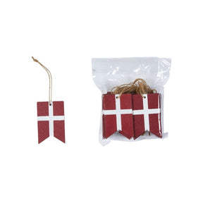 Flag i træ med jutesnor 12-pak