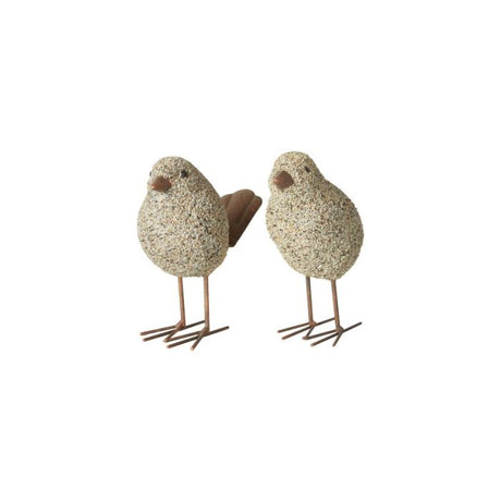 Fugle til dekoration grå/bronze