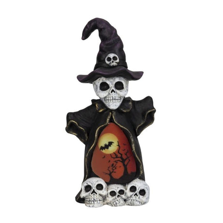 Skelet med hat og led-lys