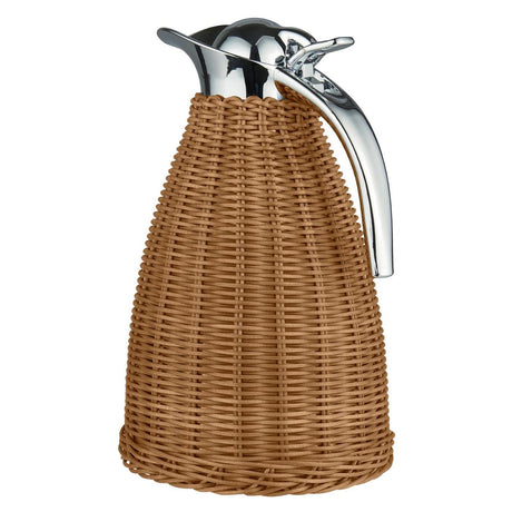 Brun termoskanna, handflätad i polyrattan, 1,5 l från Ib Laursen