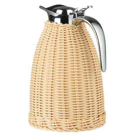Termoskanna i naturfärgad polyrattan, handflätad, 1,5 l från Ib Laursen