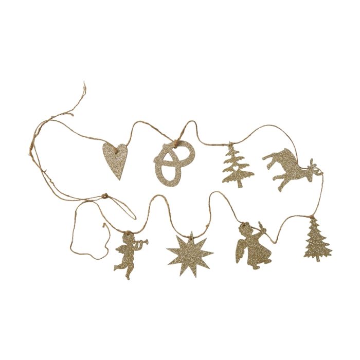 Juleguirlande i træ med glitter 220 cm lang