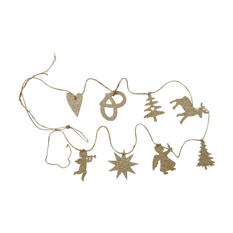 Juleguirlande i træ med glitter 220 cm lang