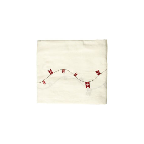 Fødselsdagsdug med flag 140 cm x 240 cm hvid