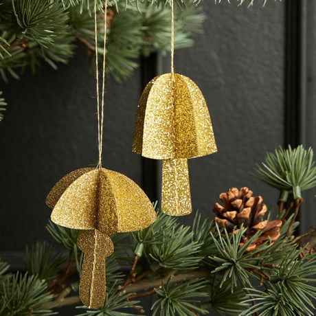 Papirpynt svampe med guldglitter 3-pak