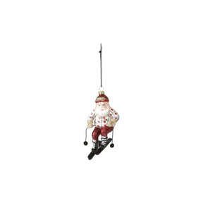 Julekugle Julemanden på skitur