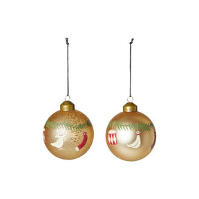 Julekugle med julemotiver guld