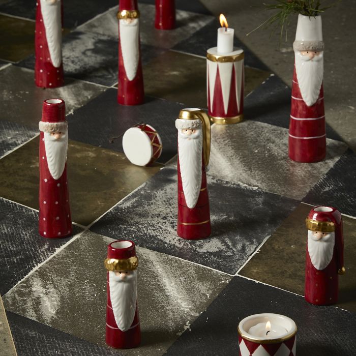 Vase med julemand 10 cm høj