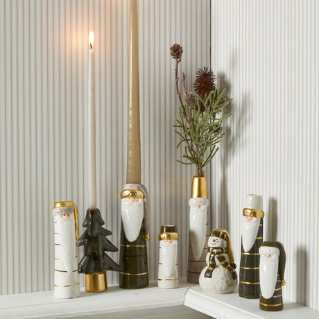 Lysestage til kertelys snemand grøn