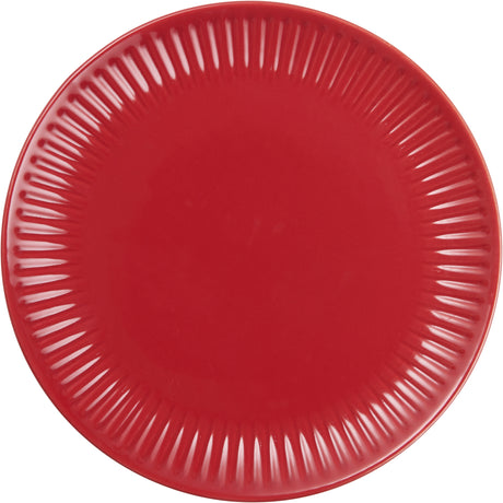 Tallrik med smala räfflor, Mynte Strawberry, röd, från Ib Laursen