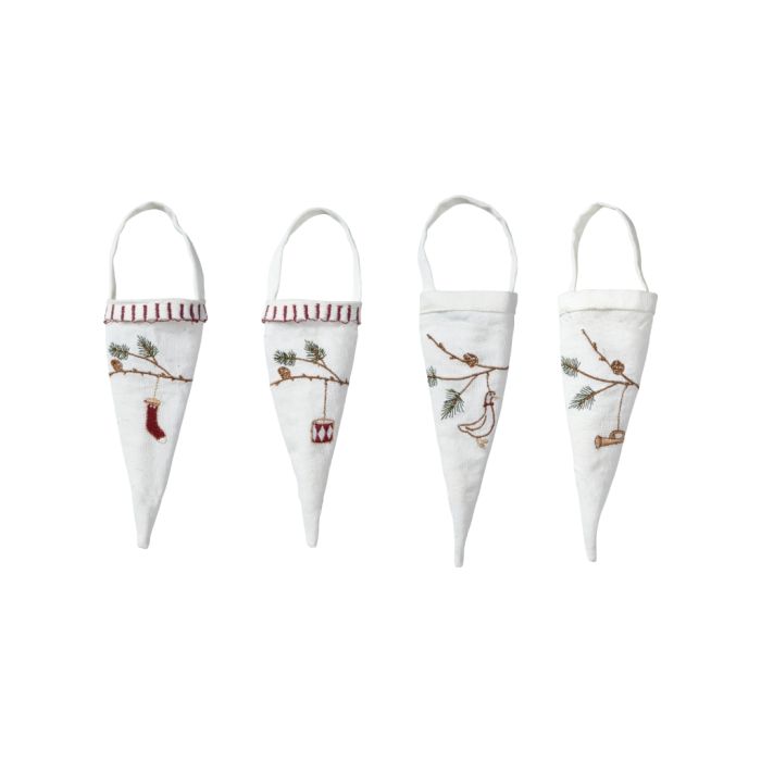 Kræmmerhus med broderi hvid