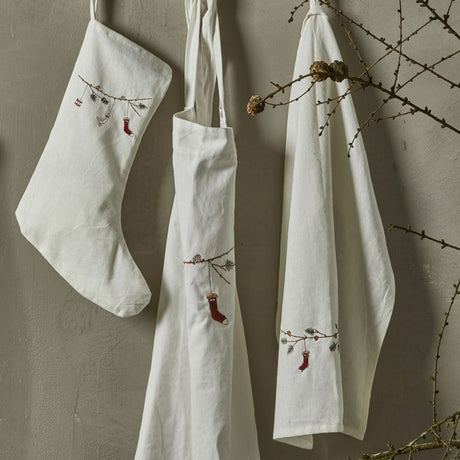 Viskestykke med broderi jul