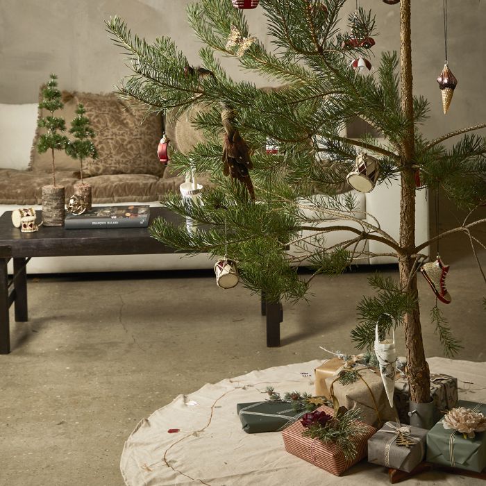 Juletræstæppe med broderi 120 cm i dia