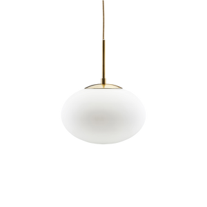 Hvid Opal pendel fra House Doctor med messingfinish
