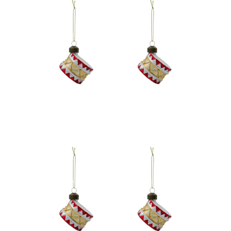 Julekugler formet som trommer 4 stk.