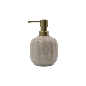 Sæbedispenser i råhvidt stentøj fra House Doctor