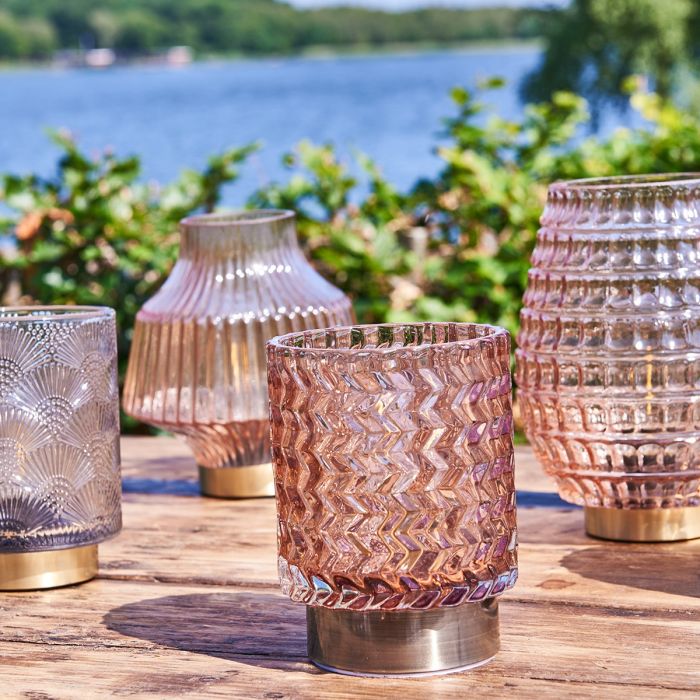 Speedtsberg Lampe med LED rosa med riller