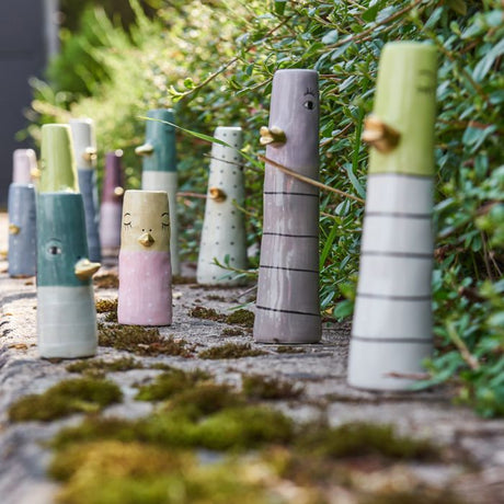 Vase and 18 cm lyserød & lysegul