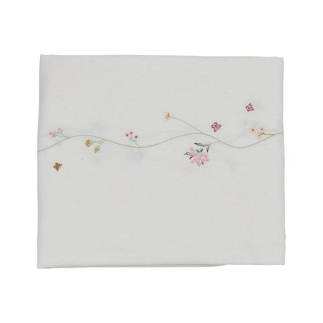 Sommerdug med blomster 140 cm x 240 cm hvid