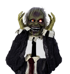 Zombiemonster med animation och lysande ögon för Halloweendekoration