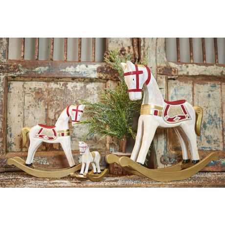 Gyngehest i træ 11 cm høj