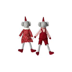 Elefant med nissehue 35 cm høj