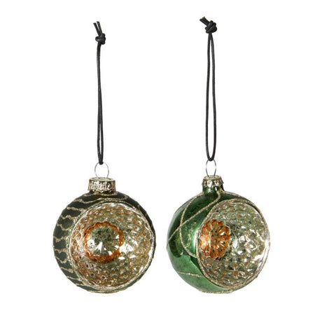 Reflekskugle grøn med glitter