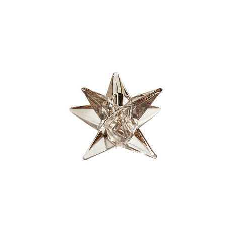 Glaslysestage stjerne varm grå