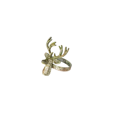 Servietring med hjort – antik grøn Speedtsberg