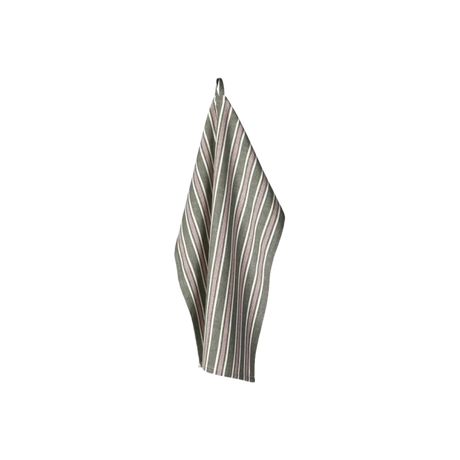 Stribet viskestykke grøn/hvid/rød fra Speedtsberg