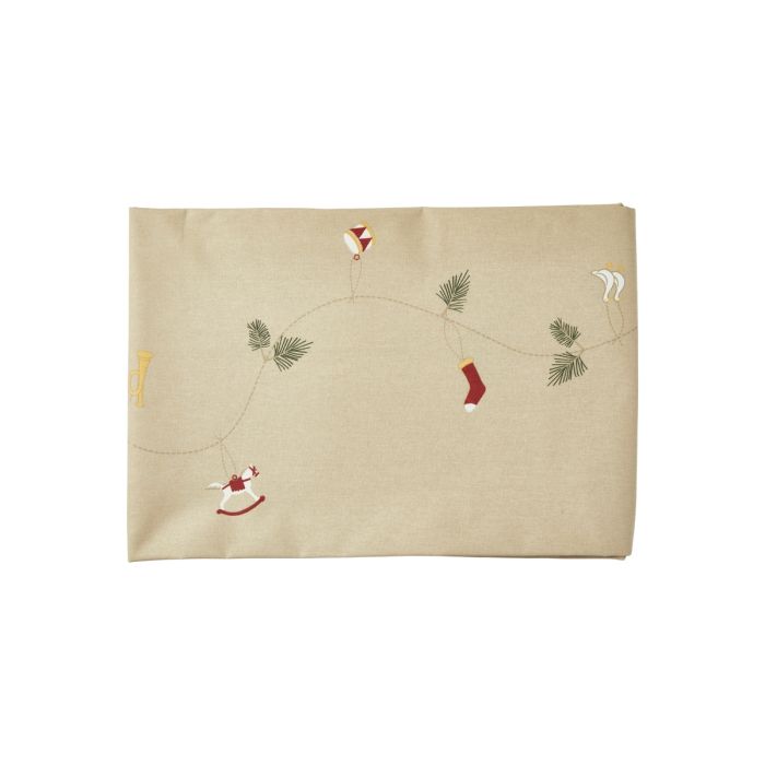 Juledug coated 140 cm x 240 cm hørfarvet
