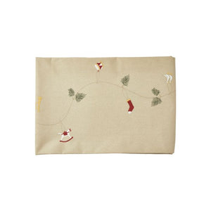 Juledug coated 140 cm x 240 cm hørfarvet
