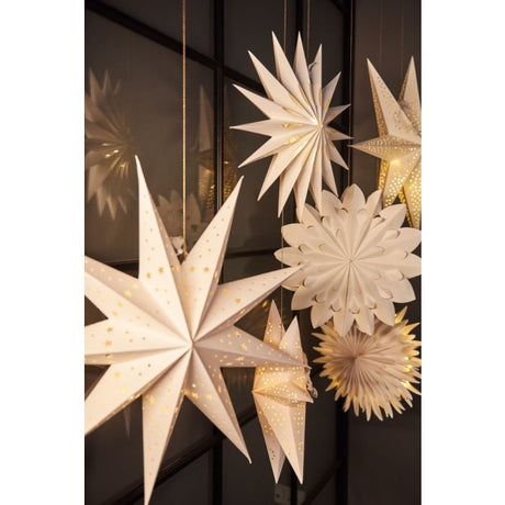 Hvid papirstjerne 60 cm i dia