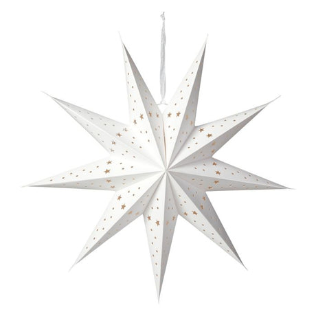 Hvid papirstjerne 60 cm i dia