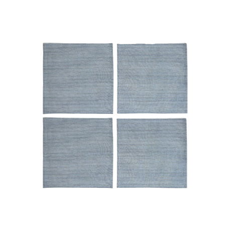 4 Speedtsberg stofservietter med mørkeblå striber