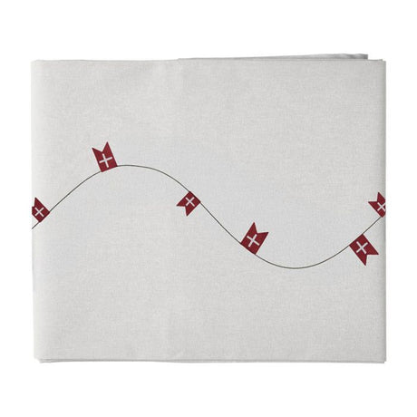 Fødselsdagsdug med flag coated 140 cm x 360 cm hvid