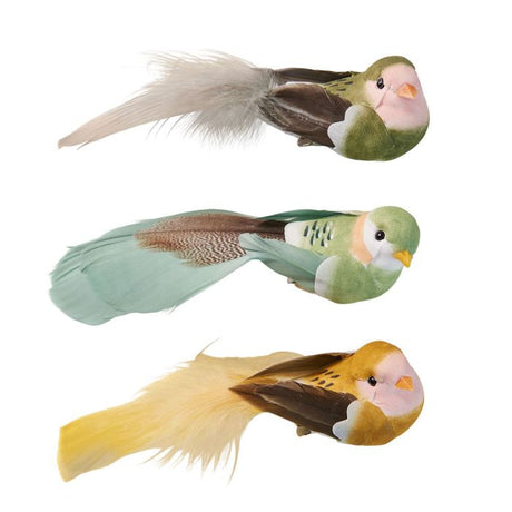 Fugl med klips 13 cm lang 